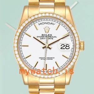 Rolex Day-Date Men’s 36mm M128348RBR-0047 Gold-Tone Automatic: Genuine vs. Replica