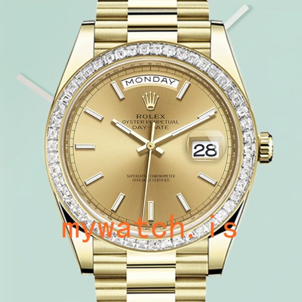 Rolex Day-Date 40mm m228398tbr-0007 Mens Diamond Bezel Gold-tone: Authentic vs. Replica